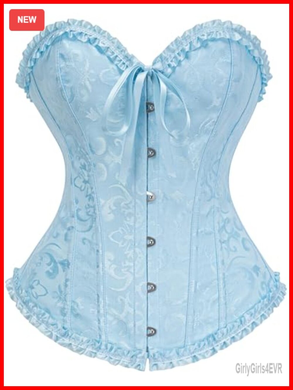 Women's Overbust Corset Top Lace Up Waist Cincher Shapewear Lingerie